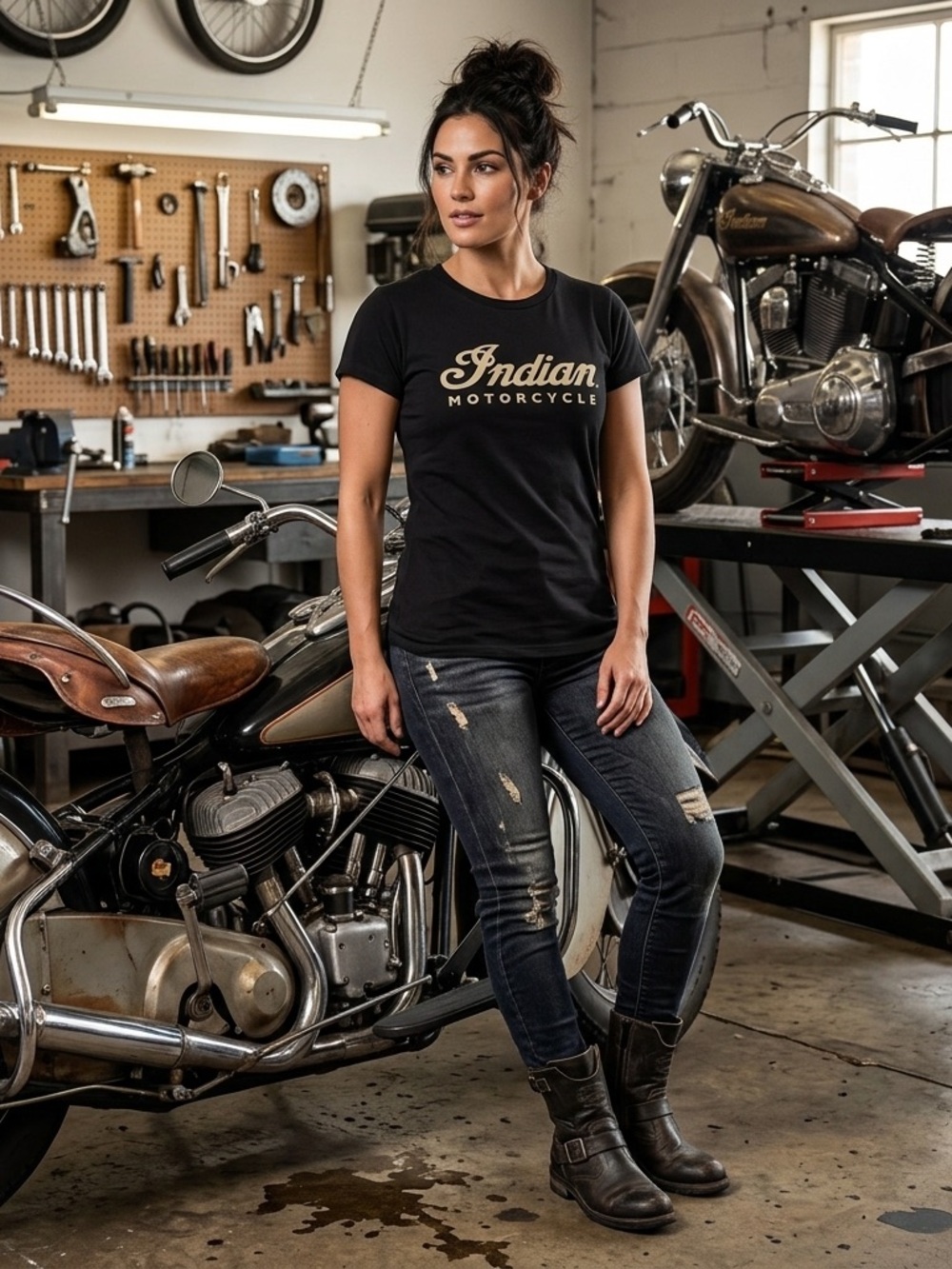 Indian Motorcycle Women’s Black Logo Tee - Short Sleeve